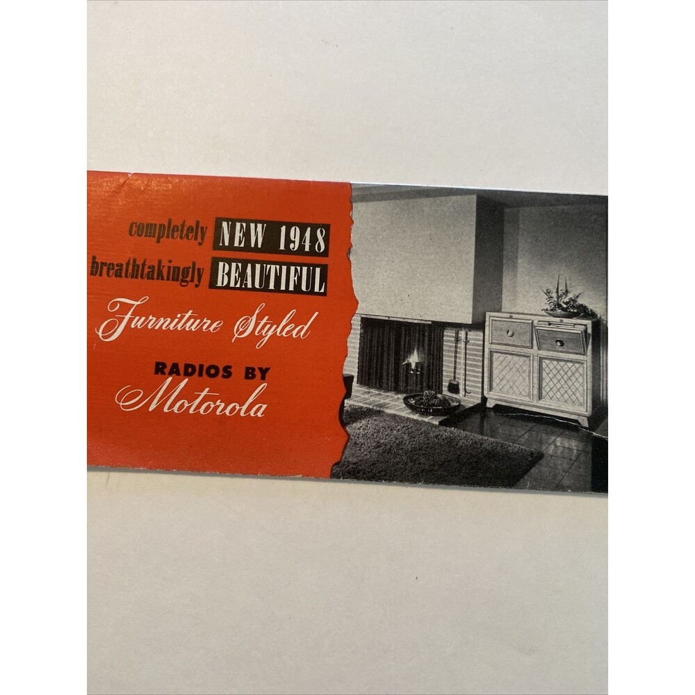 Vintage Radios By Motorola Advertising Brochure 1948 “Furniture Styled”